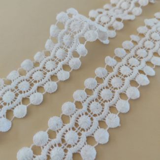 Мереживо натуральне 4 см 0121_02 Білий