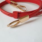 Пояс червоний з золотим декором Kiss