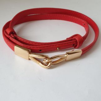 Пояс червоний з золотим декором Kiss