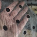 Шифон муар "Горох" із флоковим напиленням (1102_01), чорний