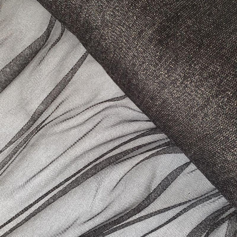 Сітка з люрексовою ниткою (101) Чорний-Срібло