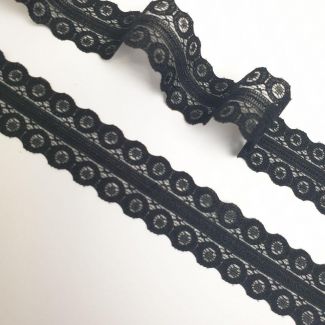 Мереживо вузьке 2,5 см 129-2_01 Чорний