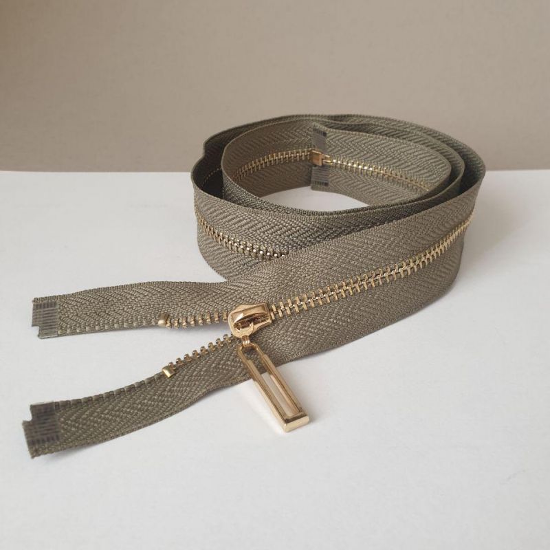 Блискавка металева №3 70 см (504) Сіра оливка