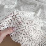 Мереживна тканина "Angelo" з натуральною ниткою 5160_02 Молочний