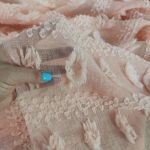 Креп шифон "Breeze" з великим, об'ємним декором (1101_06) Пудра