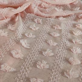 Креп шифон "Breeze" з великим, об'ємним декором (1101_06) Пудра