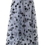 Сітка "Zara XL Flowers" (221_13), флокове напилення на сіро-блакитній сітці