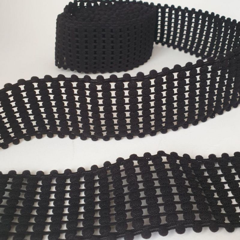 Резинка декоративна "Balls" 5 см (1190_01) Чорний