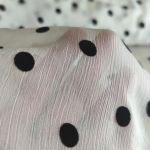 Шифон муар "Горох" з флоковим напиленням (1102_02), молочний