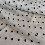 Шифон муар "Горох" з флоковим напиленням (1102_02), молочний