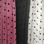 Шифон муар "Горох" із флоковим напиленням (1102_01), чорний