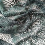 Мереживна тканина "SEASHELL" з кордовою ниткою В222_12 Смарагд