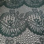 Мереживна тканина "SEASHELL" з кордовою ниткою В222_12 Смарагд