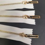 Блискавка металева №3 15 см Білий - Золото