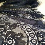 Мереживо французьке з кордовою ниткою 25 см S67-1_01 Чорний