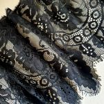 Мереживо французьке з кордовою ниткою 25 см S67-1_01 Чорний