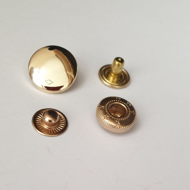 Кнопка пробивная 15мм Золото
