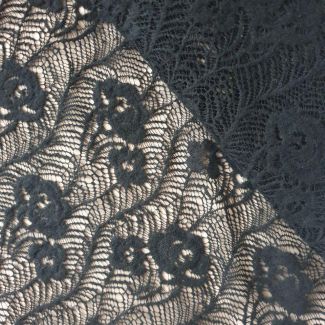 Тканина мереживна Ангора "Квіти" (1119_01) Чорний