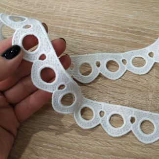 Мереживо натуральне 3 см 0170_02 FW20 Білий
