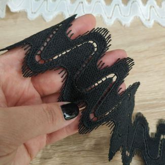 Мереживо натуральне 6 см 0171_01 FW20 Чорний