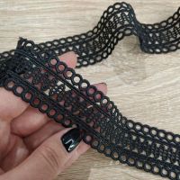 Мереживо натуральне 3,5 см 0175_01 FW20 Чорний