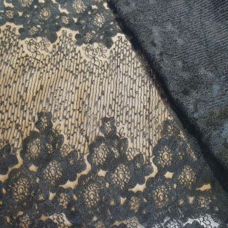 Тканина мереживна вишивка на сітці "Beau" (1635_01) Чорний Тканина мереживна вишивка на сітці "Beau" (1635_01) Чорний
