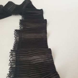 Тасьма атласне пліссе з мереживом 6см