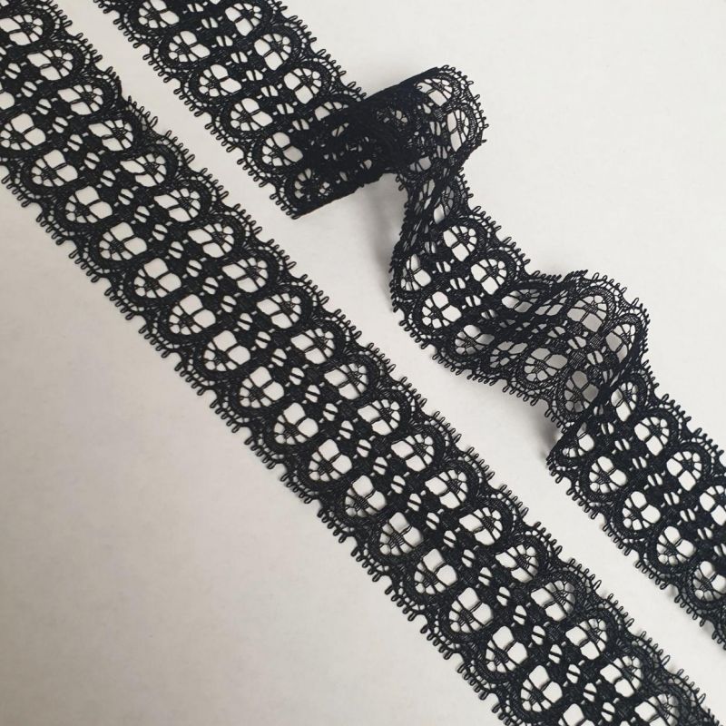 Мереживо вузьке 3 см 231-2_01 Чорний