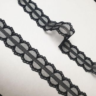 Мереживо на сітці 2 см 265 / В2_01 Чорний Мереживо на сітці 2 см 265 / В2_01 Чорний