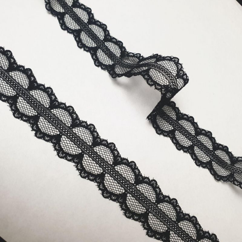 Мереживо на сітці 2 см 265 / В2_01 Чорний