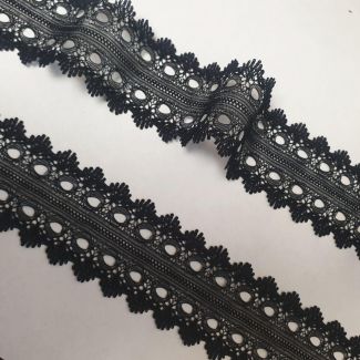 Мереживо вузьке 3.3 см 275-2_01 Чорний