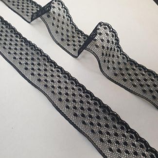 Мереживо на сітці 3 см 608_01 Чорний