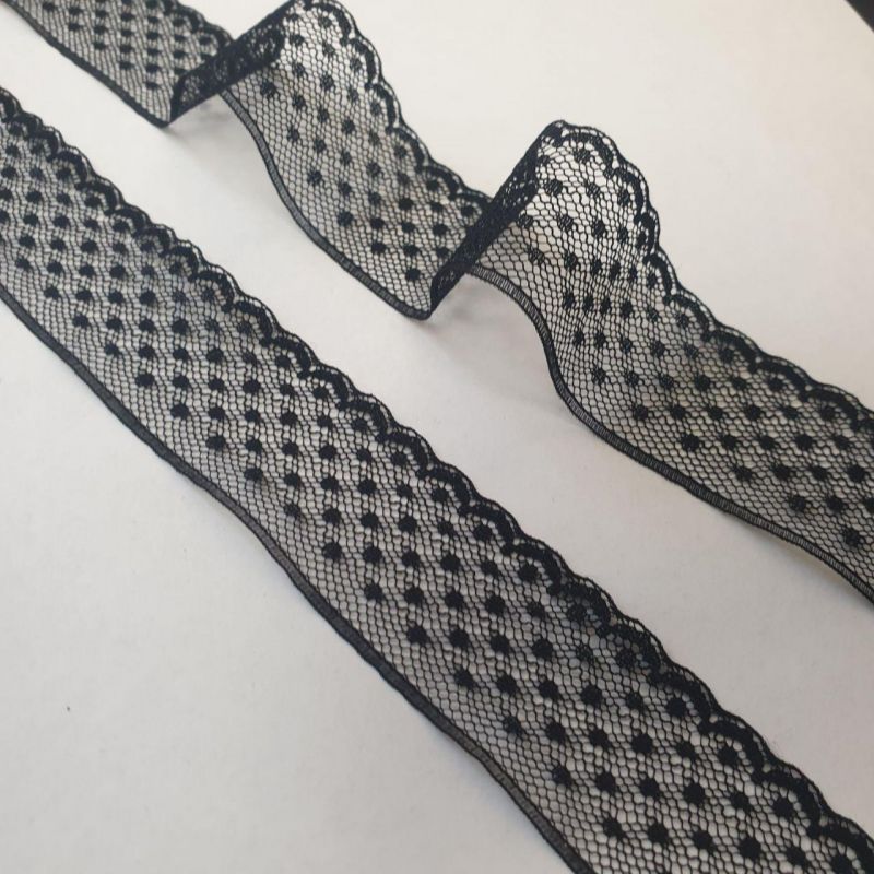 Мереживо на сітці 3 см 608_01 Чорний