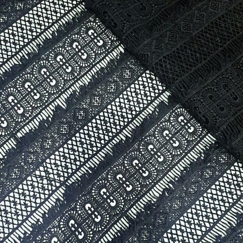 Мереживо макраме з бахромою 1015_01 Чорний Мереживо макраме з бахромою 1015_01 Чорний