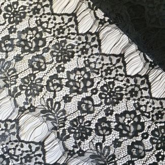 Мереживна тканина "Spring" з кордовою ниткою (1066_01) Чорний