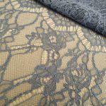 Мереживна тканина "Stella" з кордовою ниткою 70190G_21 Антрацит