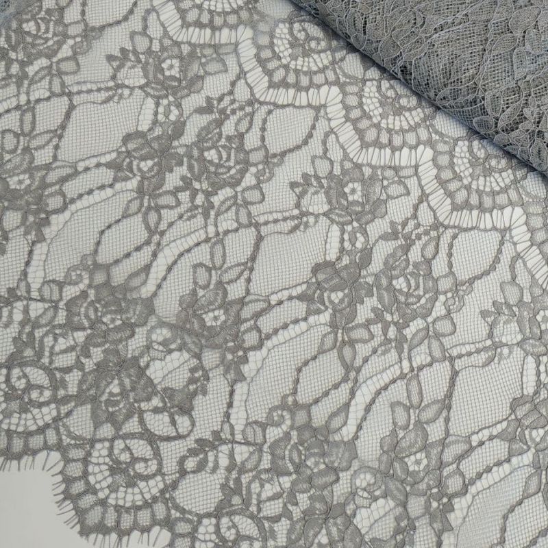 Мереживна тканина "Stella" з кордовою ниткою 70190G_03 Сірий (сталевий) Мереживна тканина "Stella" з кордовою ниткою 70190G_03 Сірий (сталевий)