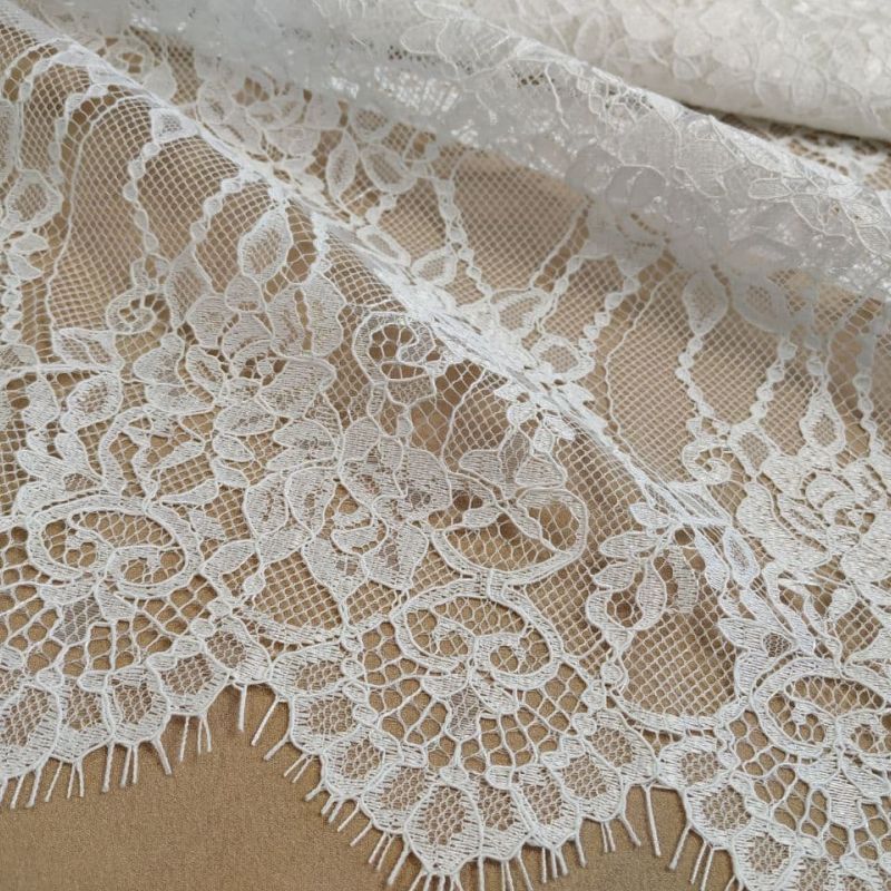 Мереживна тканина "Stella" з кордовою ниткою 70190G_02 Білий