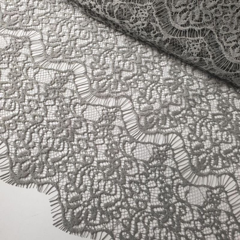 Мереживна тканина "Каскад" щільна 15192_03 Сірий