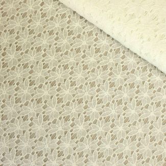 Мереживна тканина "Flora" з натуральною ниткою (2739_02) Молоко