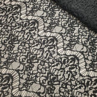 Мереживна тканина "Каскад" щільна (15192_01) Чорний