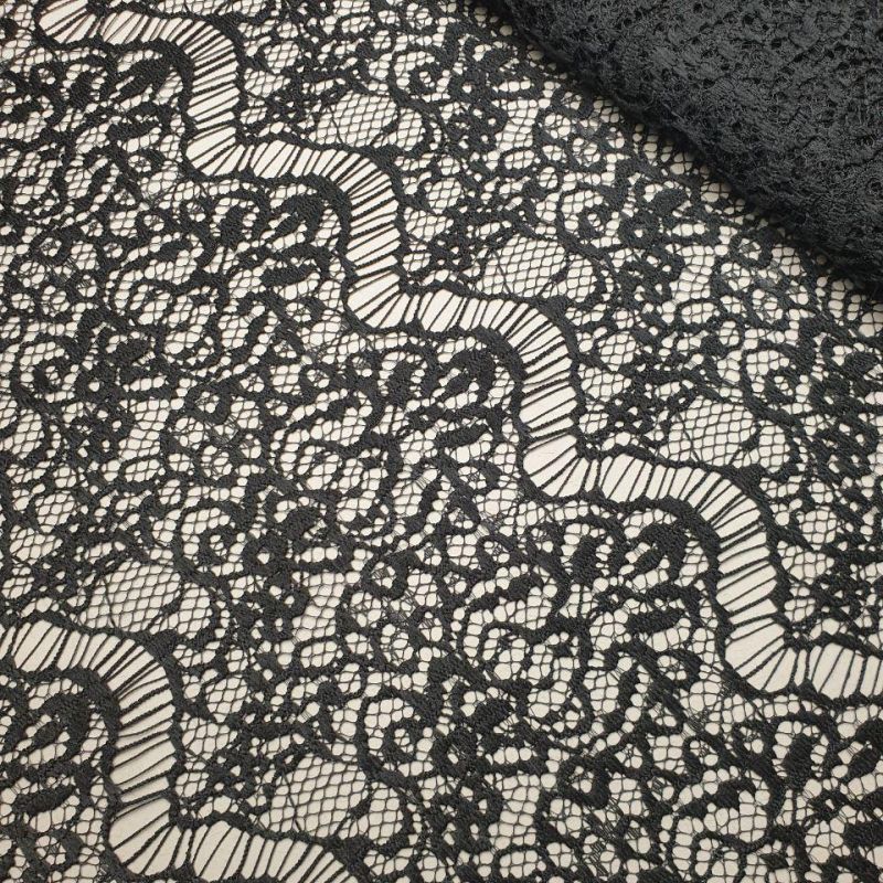 Мереживна тканина "Каскад" щільна 15192_01 Чорний
