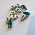 Стрази в цапах, краплі "Preciosa" 6х10мм