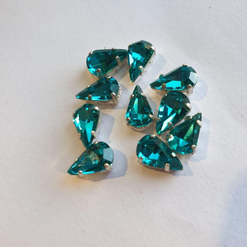 Стрази в цапах, краплі "Preciosa" 6х10мм