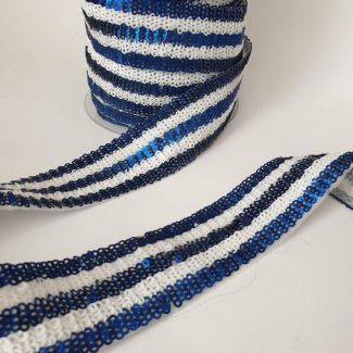 Тасьма з паєтками 3,5 см, Синій