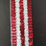Тасьма з паєтками 3,5 см, Червоний