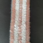 Тасьма з паєтками 3,5 см, Рожевий-Білий