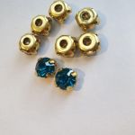 Стрази Чатони "Preciosa" в золотій оправі 8х8мм