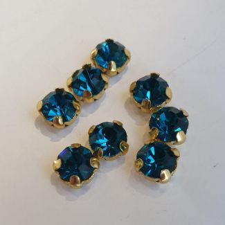 Стрази Чатони "Preciosa" в золотій оправі 8х8мм