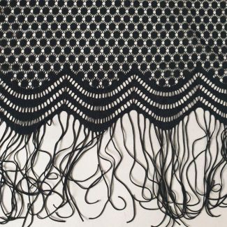 Мереживо "Шантільї" з бахромою 42130_01 Чорний